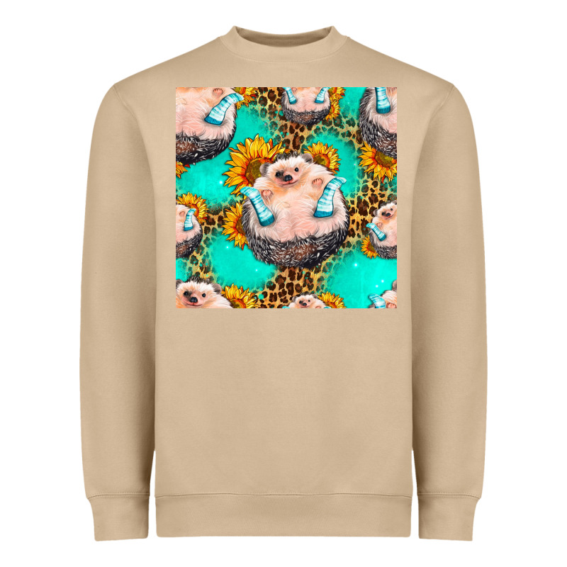 Hedgehog Western Seamless Pattern Heavyweight Sweatshirt by HRA Design Shop | Teevron