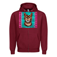Burgundy Western Bengal Cat Zipper Hoodie - LillyAllenDesigns