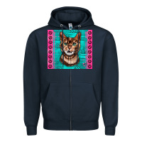 Navy Western Bengal Cat Zipper Hoodie - LillyAllenDesigns
