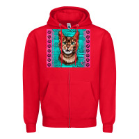 Red Western Bengal Cat Zipper Hoodie - LillyAllenDesigns