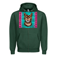 Sports Green Western Bengal Cat Zipper Hoodie - LillyAllenDesigns