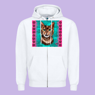 Western Bengal Cat Zipper Hoodie Designed By Lillyallendesigns