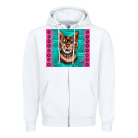 White Western Bengal Cat Zipper Hoodie - LillyAllenDesigns