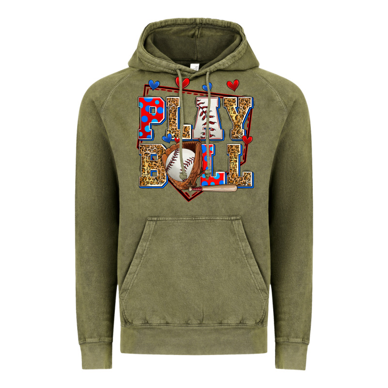 Play Ball Baseball Vintage Hoodie by Zillion Design Studio | Teevron