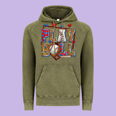 Play Ball Baseball Vintage Hoodie Designed By Zillion Design Studio