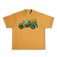 Peanut Butter farm truck with sunflower Urban Heavy Tee - HRA Design Shop