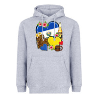 Heather Grey el salvador hearts Heavyweight Hoodie - NancyCooperArtShop