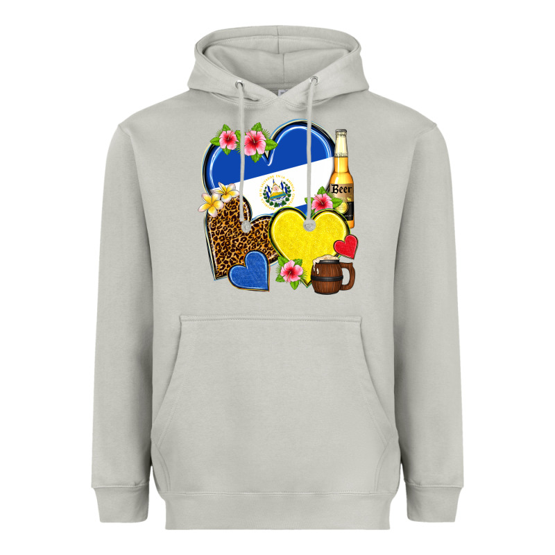 El Salvador Hearts Heavyweight Hoodie by NancyCooperArtShop | Teevron