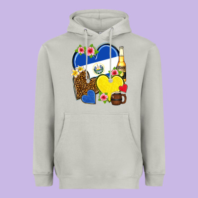 El Salvador Hearts Heavyweight Hoodie Designed By Nancycooperartshop