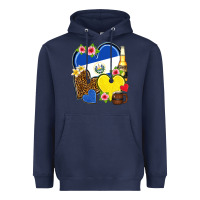 Navy el salvador hearts Heavyweight Hoodie - NancyCooperArtShop
