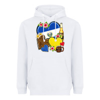 White el salvador hearts Heavyweight Hoodie - NancyCooperArtShop