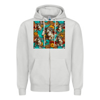 Dove Grey mustang horse western Zipper Hoodie - LillyAllenDesigns