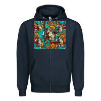 Navy mustang horse western Zipper Hoodie - LillyAllenDesigns
