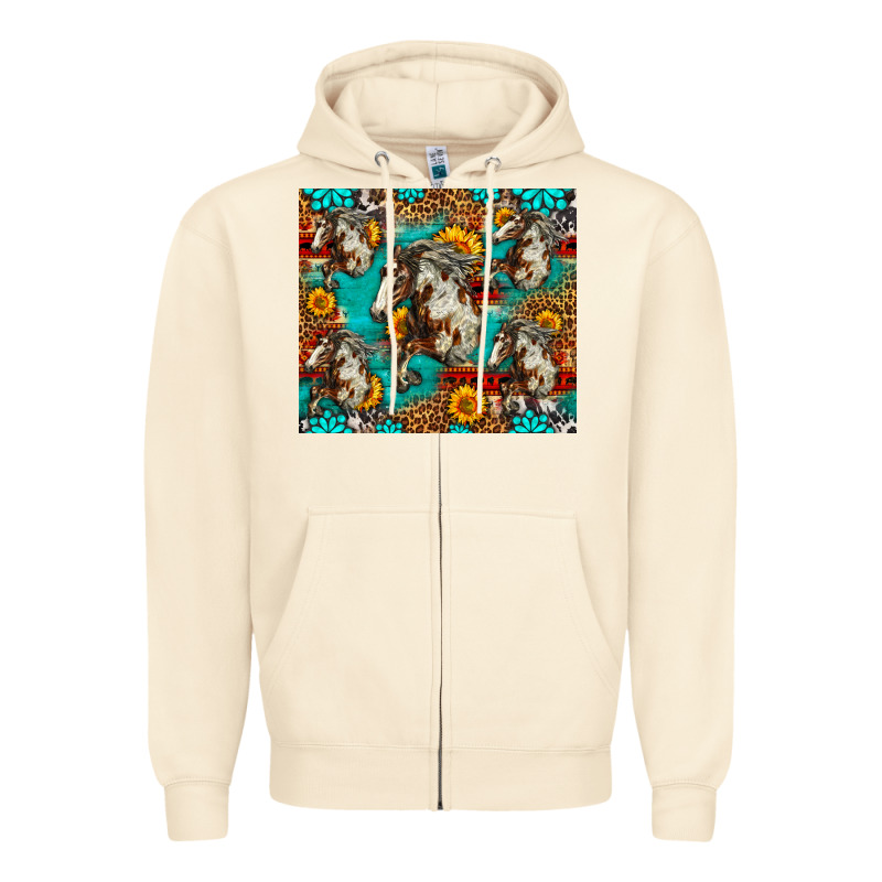 Mustang Horse Western Zipper Hoodie by LillyAllenDesigns | Teevron