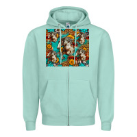 Seafoam mustang horse western Zipper Hoodie - LillyAllenDesigns