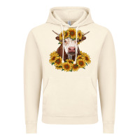 Vintage Artic hereford cow with sunflowers Vintage Hoodie - RanaPortraitStore