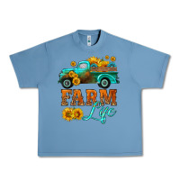 Pebble Blue farm truck  farm life with sunflower Urban Heavy Tee - HRA Design Shop