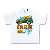 White farm truck  farm life with sunflower Urban Heavy Tee - HRA Design Shop