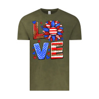 Vintage Olive love america sunflower Vintage Tee - HRA Design Shop