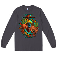 Smoke aztec rodeo cowboy Long Sleeve Tee - JahusDesignShop