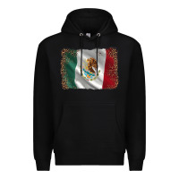 Black mexico flag black glitter leopard Premium Hoodie - AdoDesignShop