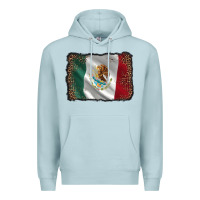 Blue Mist mexico flag black glitter leopard Premium Hoodie - AdoDesignShop