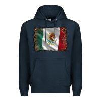 Navy mexico flag black glitter leopard Premium Hoodie - AdoDesignShop