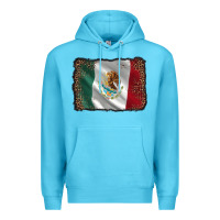 Ocean Blue mexico flag black glitter leopard Premium Hoodie - AdoDesignShop