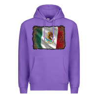 Purple mexico flag black glitter leopard Premium Hoodie - AdoDesignShop