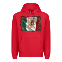 Red mexico flag black glitter leopard Premium Hoodie - AdoDesignShop