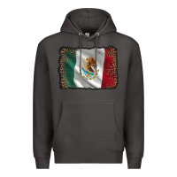 Smoke mexico flag black glitter leopard Premium Hoodie - AdoDesignShop