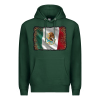 Sports Green mexico flag black glitter leopard Premium Hoodie - AdoDesignShop