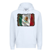 White mexico flag black glitter leopard Premium Hoodie - AdoDesignShop