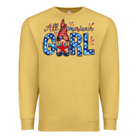 Antique Gold all american girl with gnome Premium Sweatshirt - NancyCooperArtShop