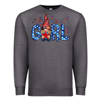 Charcoal Heather all american girl with gnome Premium Sweatshirt - NancyCooperArtShop