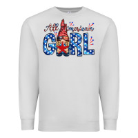 Dove Grey all american girl with gnome Premium Sweatshirt - NancyCooperArtShop