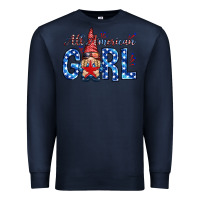 Navy all american girl with gnome Premium Sweatshirt - NancyCooperArtShop