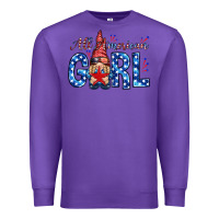 Purple all american girl with gnome Premium Sweatshirt - NancyCooperArtShop