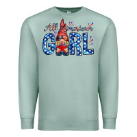 Seafoam all american girl with gnome Premium Sweatshirt - NancyCooperArtShop