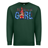 Sports Green all american girl with gnome Premium Sweatshirt - NancyCooperArtShop