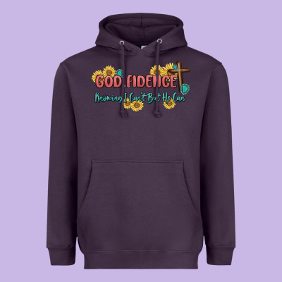 God Fidence Heavyweight Hoodie Designed By Maliassmallbusiness