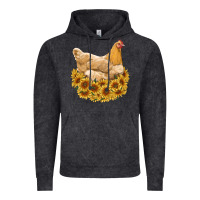 Vintage Black chicken with sunflowers Vintage Hoodie - RanaPortraitStore