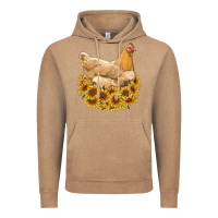 Vintage Coffee chicken with sunflowers Vintage Hoodie - RanaPortraitStore