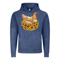 Vintage Denim chicken with sunflowers Vintage Hoodie - RanaPortraitStore
