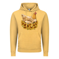 Chicken With Sunflowers Vintage Hoodie | Teevron