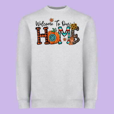 Welcome To Our Home Heavyweight Sweatshirt Designed By Cowhidedigitalart