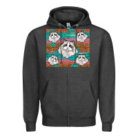 Charcoal Heather Western Ragdoll Cat Zipper Hoodie - LillyAllenDesigns
