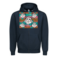 Navy Western Ragdoll Cat Zipper Hoodie - LillyAllenDesigns