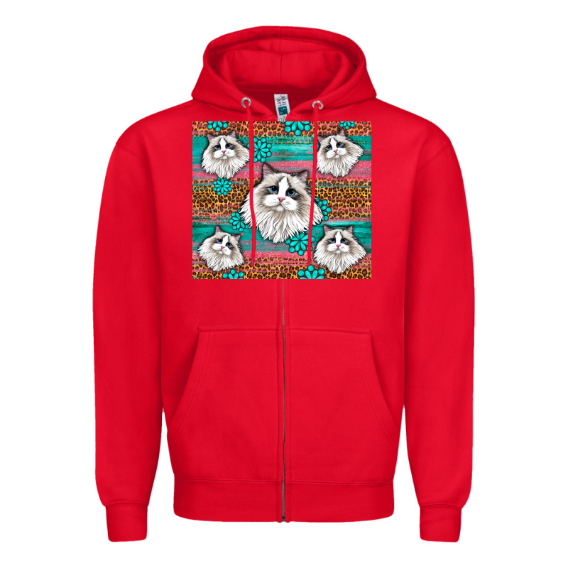 Western Ragdoll Cat Zipper Hoodie by LillyAllenDesigns | Teevron