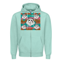 Seafoam Western Ragdoll Cat Zipper Hoodie - LillyAllenDesigns